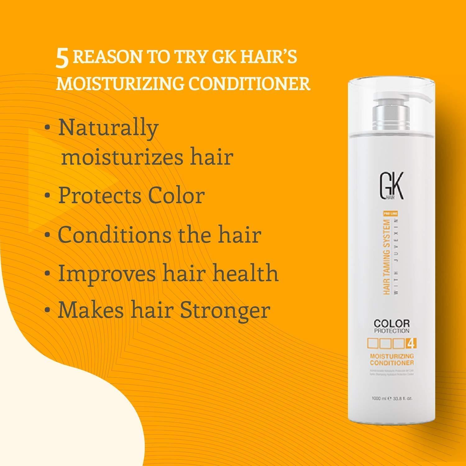 image:imageGlobal Keratin GK Hair Moisturizing Conditioner 338 floz1000ml Moisturizing Shampoo 101 floz300ml
