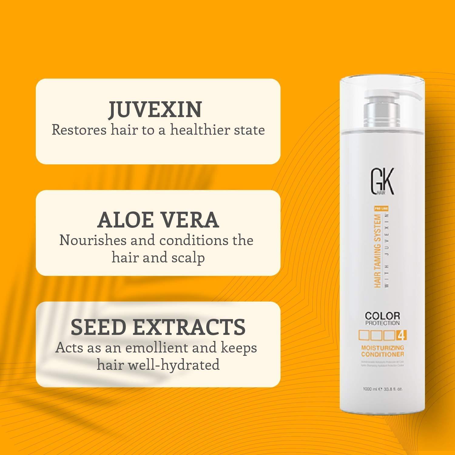 image:imageGlobal Keratin GK Hair Moisturizing Conditioner 338 floz1000ml Moisturizing Shampoo 101 floz300ml