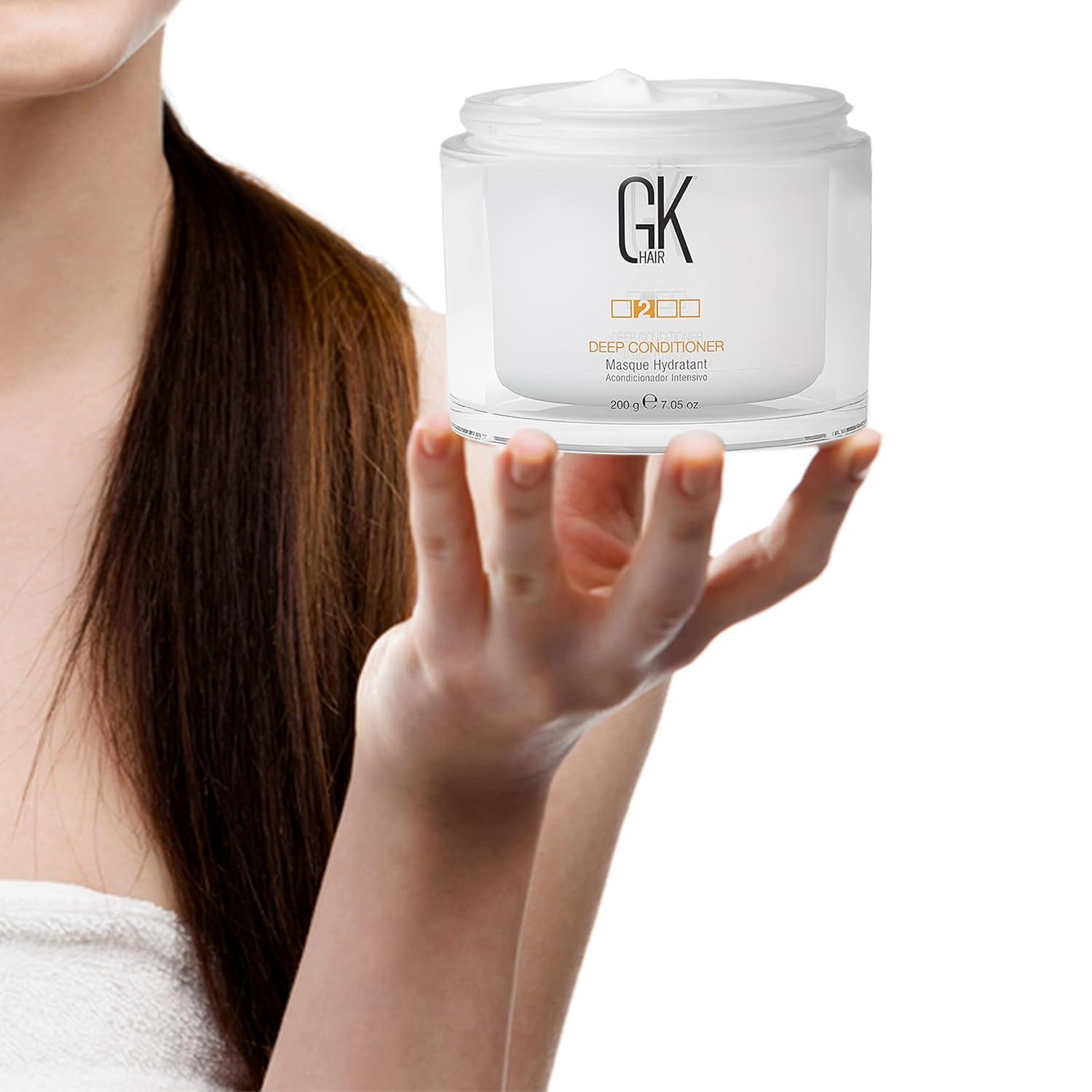 image:imageGlobal Keratin GK Hair Moisturizing Shampoo and Conditioner 300ml Set I Organic Argan 10ml Oil Hair Serum I Deep Conditioner Masque 200g75oz