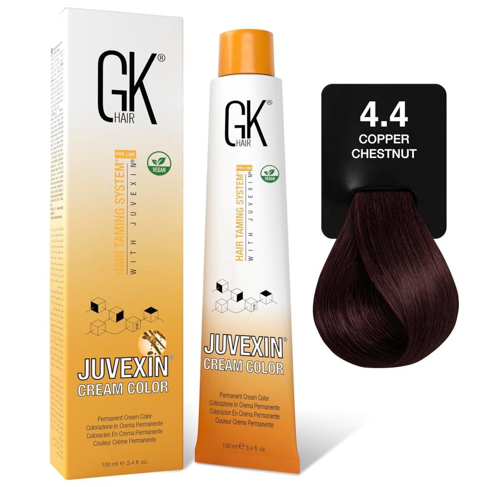 image:imageGK HAIR Color Cream 64 Dark Copper Blonde100 Grey Coverage Semi DemiPermanent Results810 VolSemi203040 VolPermanent Professional Salon Quality Hair Dye For Women amp Men 34 OzCopper Chestnut 44