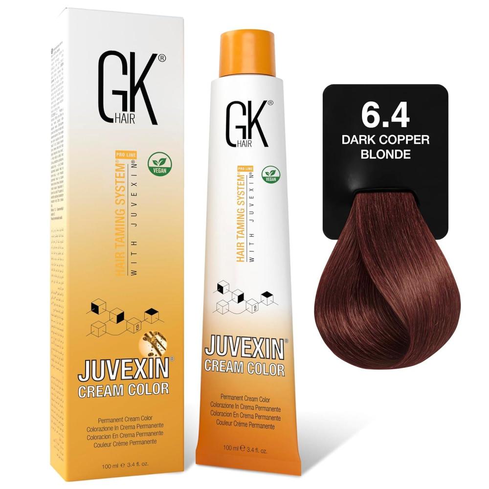 image:imageGK HAIR Color Cream 64 Dark Copper Blonde100 Grey Coverage Semi DemiPermanent Results810 VolSemi203040 VolPermanent Professional Salon Quality Hair Dye For Women amp Men 34 OzDark Copper Blonde 64