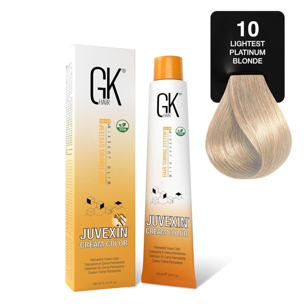 image:imageGK HAIR Color Cream 90 Natural Very Light Blonde 100 Grey Coverage Semi Demi or Permanent Results 810 Vol Semi 203040 Vol Permanent Salon Quality Hair Dye For Women amp Men 34 OzNatural 10 Lightest Platinum Blonde