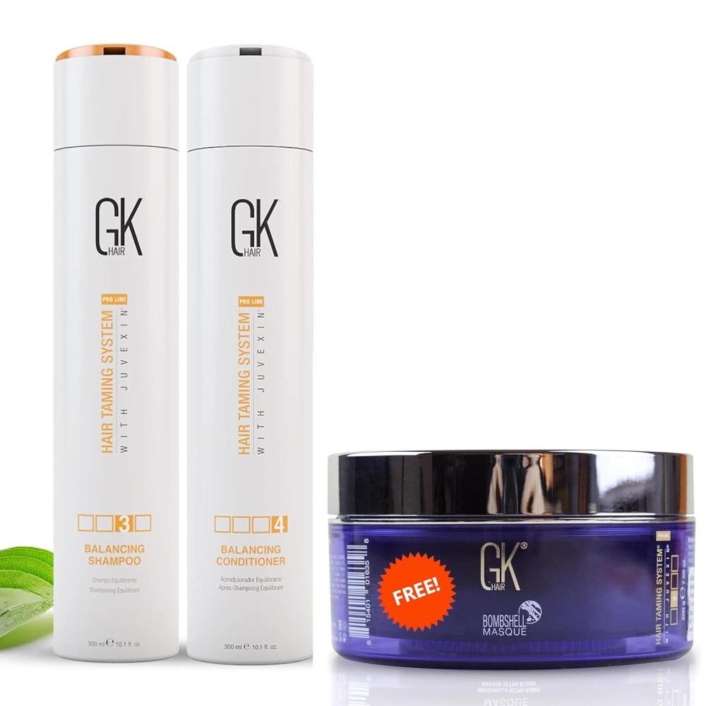 image:imageGK HAIR Global Keratin Balancing Shampoo and Conditioner Duo 300ml Red Red Bombshell Masque 200g Haircare Kit