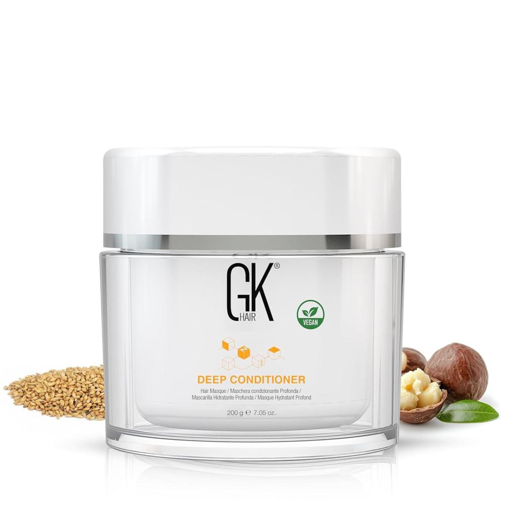 image:imageGK HAIR Global Keratin Deep Conditioner Masque Pack of 2 705 Fl Oz200 g Intense Hydrating Repair Treatment Mask for Dry Damaged Color Treated Frizzy Hair Restoration Formula with JOJOBA Seed Oils705 Fl Oz Pack of 1