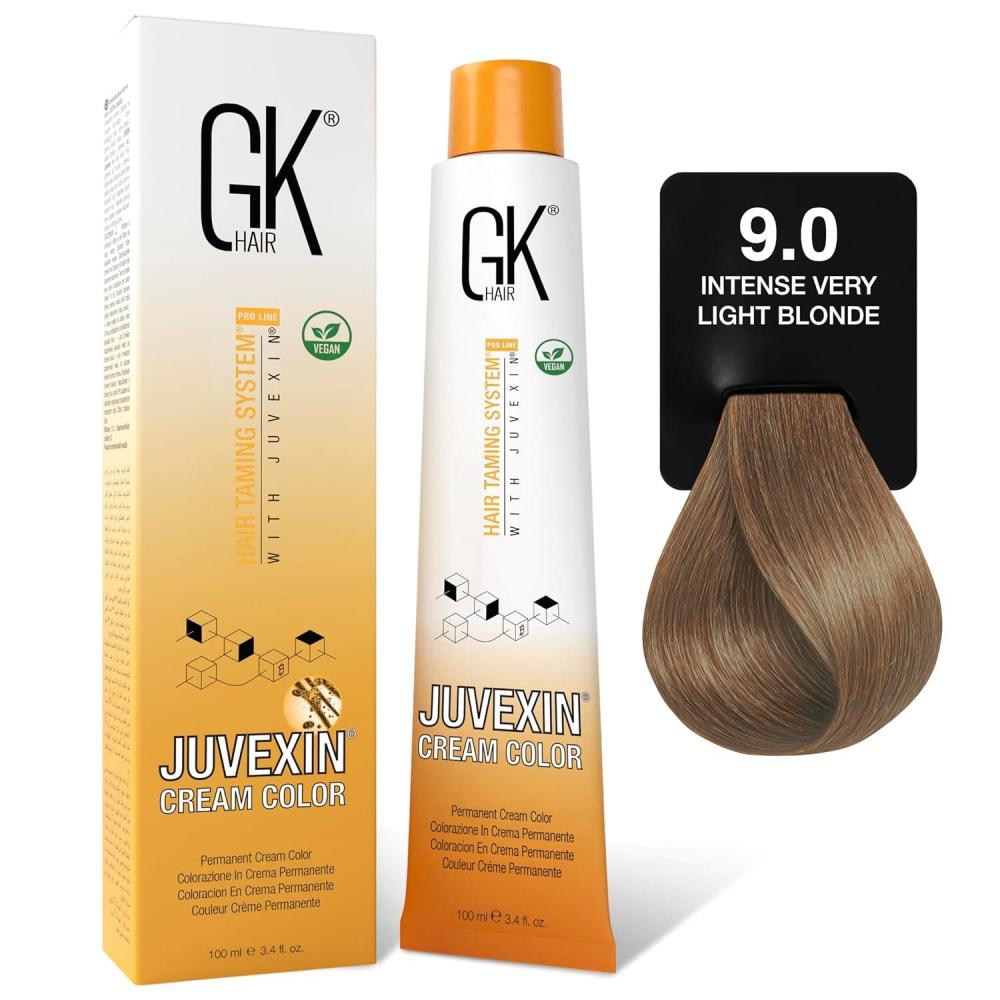 image:imageGK HAIR Global Keratin Intensive Naturals 60 Intense Dark Brown Hair Color Cream Tube 34 Fl Oz100ml 20 Volume Developer 5 Fl Oz150ml Professional Permanent Long Lasting Toner DyeIntensive Naturals 90 Intense Very Light Blonde
