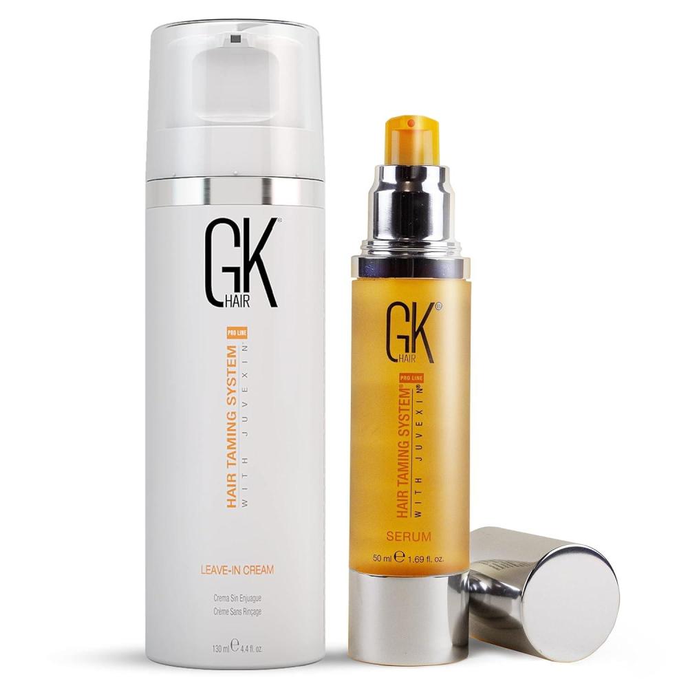 image:imageGK HAIR Global Keratin Leave in Conditioner Cream 130ml Organic Argan Oil Hair Serum For Frizz Control Dry Damage Hair Repair 50ml