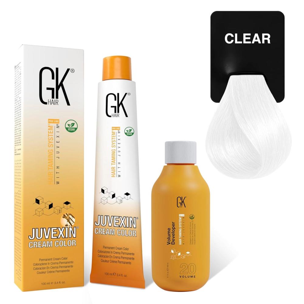 image:imageGK HAIR Global Keratin Mixtones Red Hair Color Cream Tube 34 Fl Oz100ml  20 Volume Developer 5 Fl Oz150ml  Professional Permanent Long Lasting Toner DyeMixtones  Clear