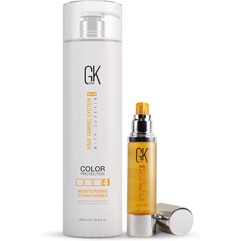 image:imageGK HAIR Global Keratin Moisturizing Conditioner 338 floz1000ml Hair Smoothing Serum 100 Pure Organic Argan Oil 169 Fl Oz