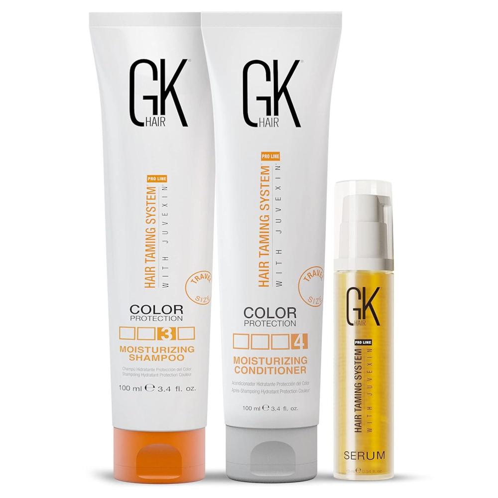 image:imageGK HAIR Global Keratin Moisturizing Shampoo and Conditioner Set 100ml I Organic Argan Oil Hair Serum 10ml For Frizz Control Dry Damage Hair Repair
