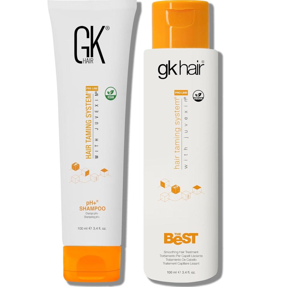 image:imageGK HAIR Global Keratin Professional Brazilian Keratin Hair Treatment Kit 100ml34 Fl Oz With PH shampoo The Best Smoothing amp Strengthening to make Hair Healthy Formaldehyde free Sulfatefree100 ml