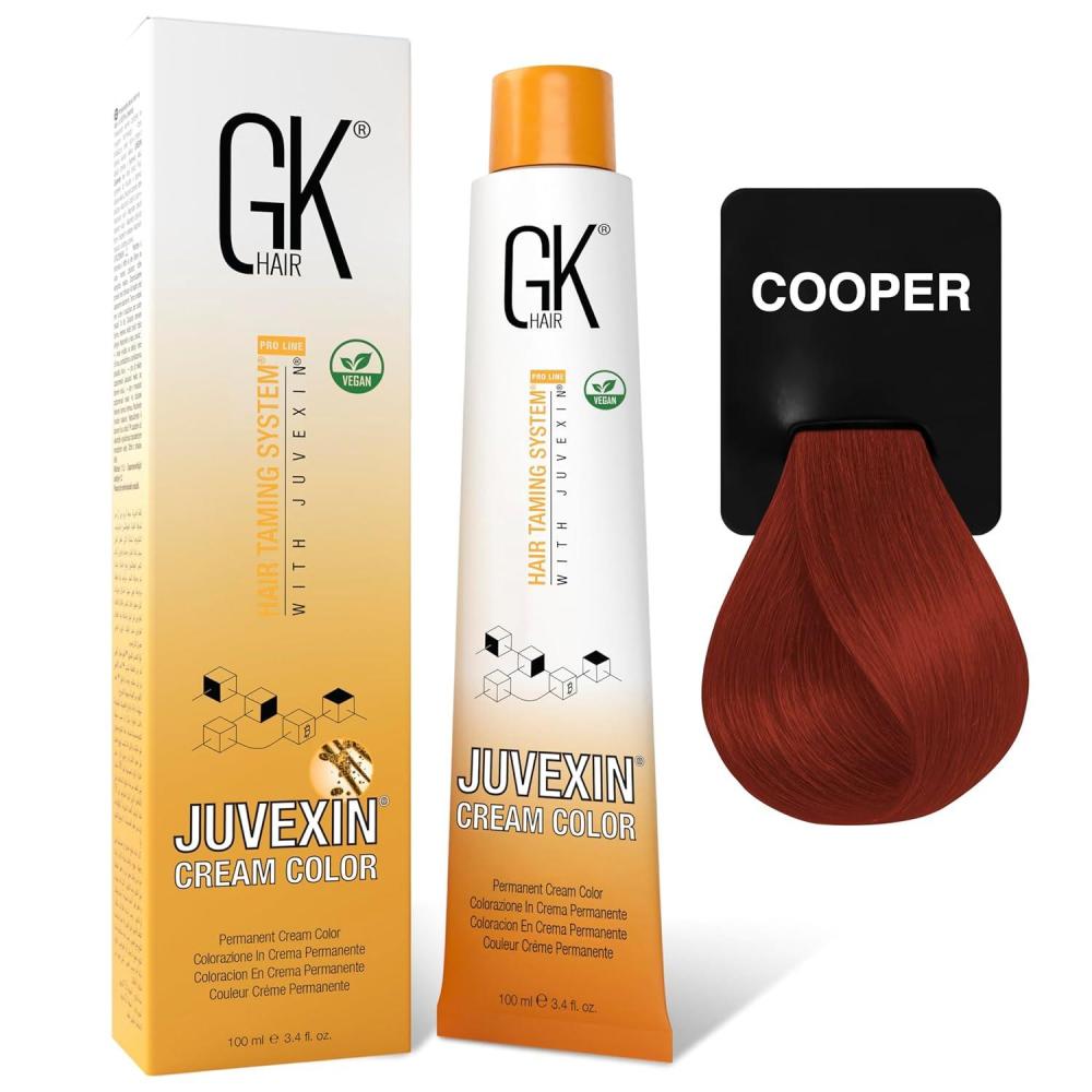 image:imageGK HAIR Global Keratin Professional Hair Color Cream Tube 34 Fl Oz100ml Nourishing amp Cleansing Colors for Styling High Performance Long Lasting Permanent Natural Toner DyeMixtones Copper