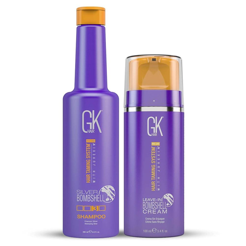 image:imageGK HAIR Global Keratin Purple ShampooToner Silver Bombshell 280ml I Leave In Bombshell Cream 100ml 34 fl oz