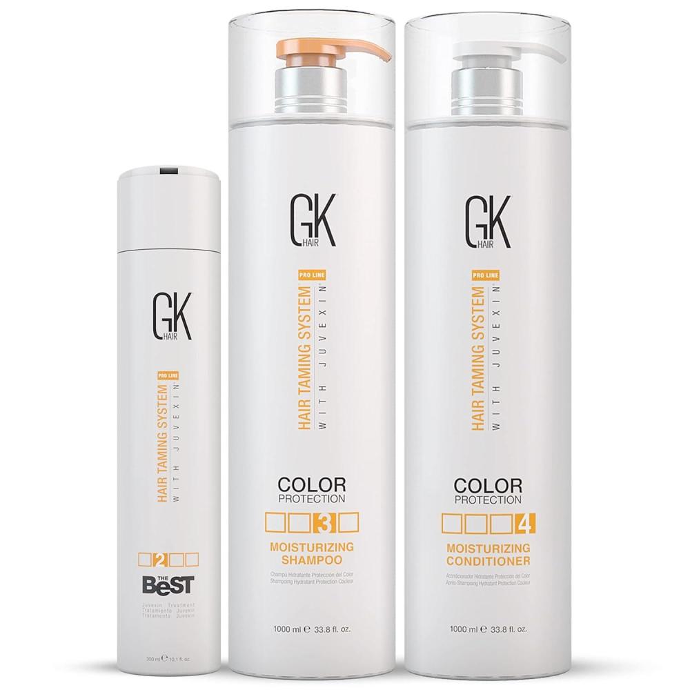image:imageGK HAIR Global Keratin The Best Professional Hair 300ml101 Fl Oz For Straightening And Moisturizing Shampoo and Conditioner Set 1000ml338 Fl Oz for Color Treated