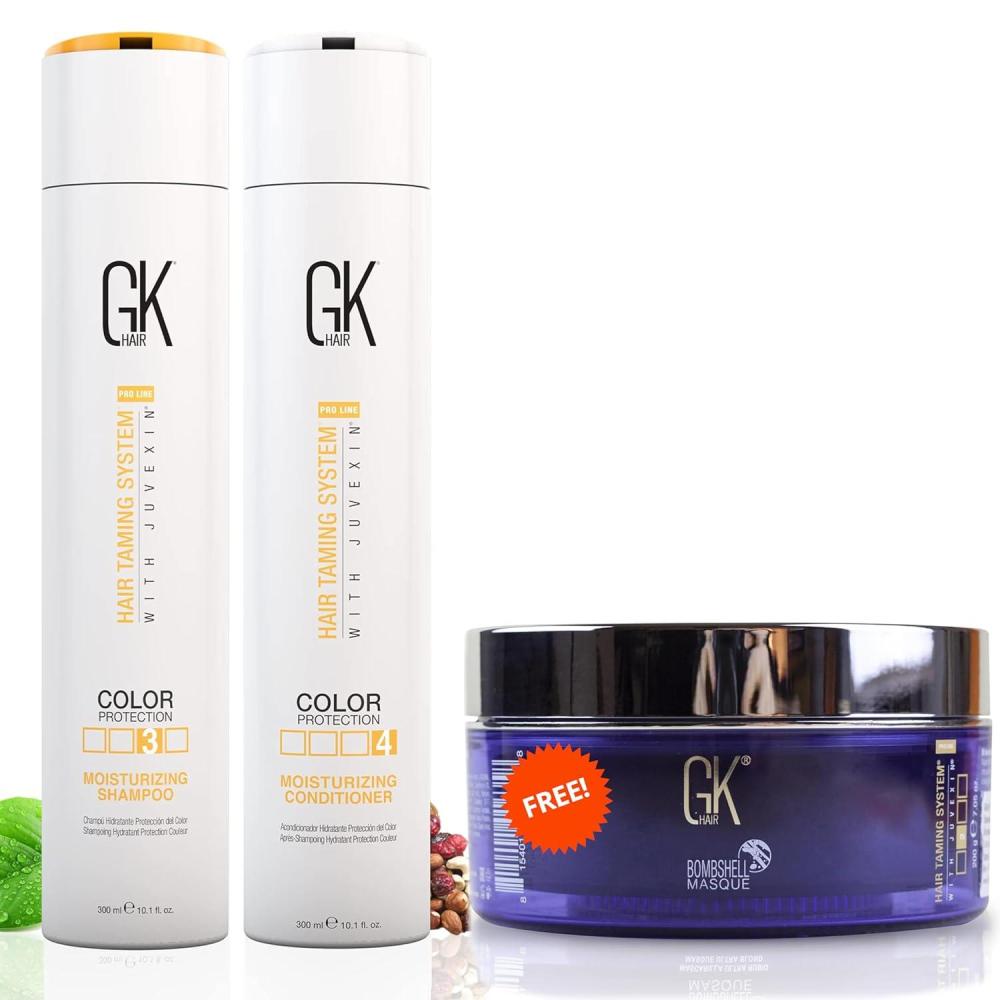 image:imageGK HAIR Moisturizing Shampoo and Conditioner Duo 300ml with Lavender Bombshell Mask 200g Revitalizes Dull Frizzy Damaged Hair for Smooth Healthy Locks