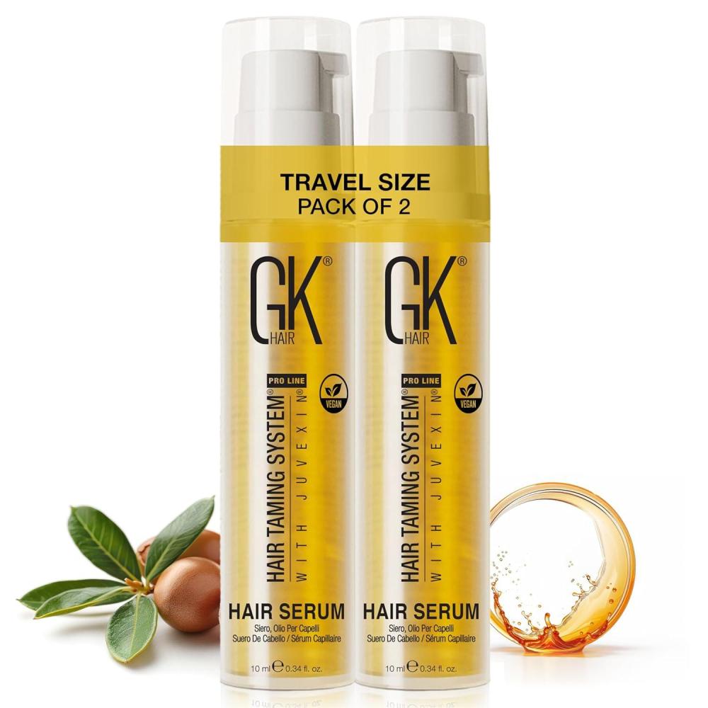 image:imageGK HAIR Oil Argan Oil Hair Serum For Frizzy And Damaged Hair Perfect For KeratinFrizzy Curly Dry amp Damaged endsAdds Shine and SmoothsParabenPhthalate and Sulfate Free 34 ozPack of 2 034 Fl Oz 10ml