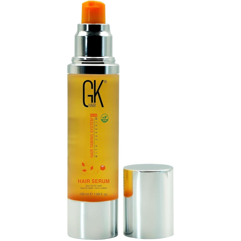 image:imageGK HAIR Oil Argan Oil Hair Serum For Frizzy And Damaged Hair Perfect For KeratinFrizzy Curly Dry amp Damaged endsAdds Shine and SmoothsParabenPhthalate and Sulfate Free 34 oz34 Fl Oz 100ml