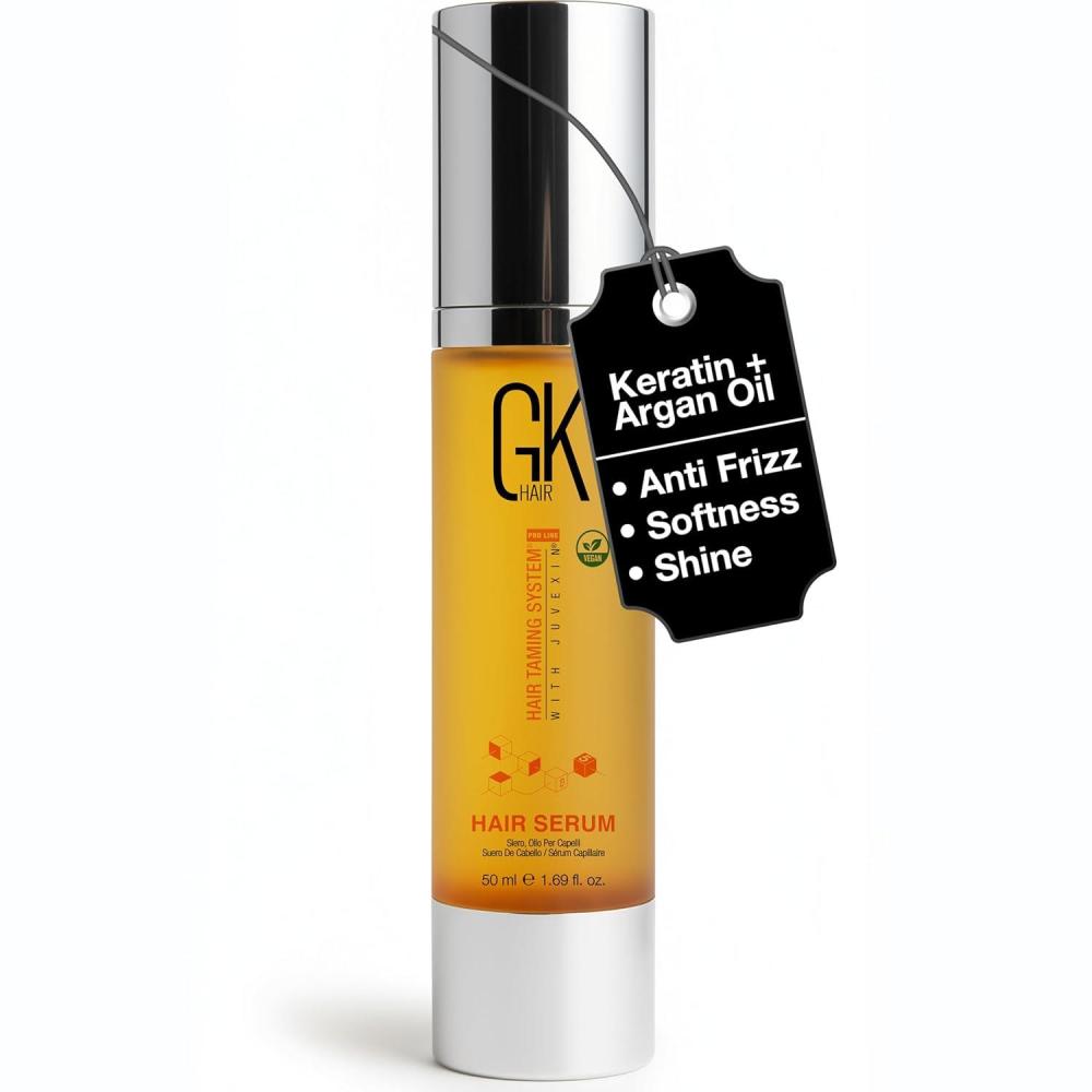 image:imageGK HAIR Oil Argan Oil Hair Serum For Frizzy And Damaged Hair Perfect For KeratinFrizzy Curly Dry amp Damaged endsAdds Shine and SmoothsParabenPhthalate and Sulfate Free 34 oz169 Fl Oz 50ml