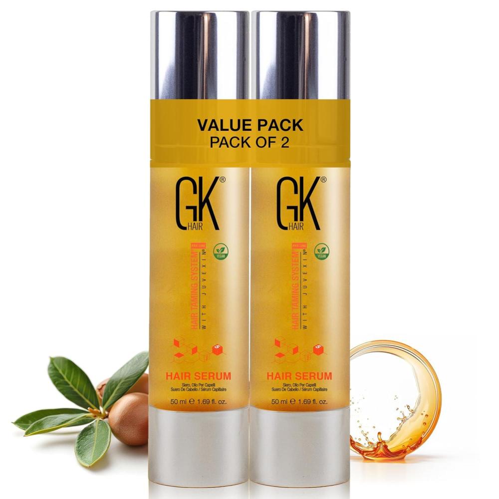 image:imageGK HAIR Oil Argan Oil Hair Serum For Frizzy And Damaged Hair Perfect For KeratinFrizzy Curly Dry amp Damaged endsAdds Shine and SmoothsParabenPhthalate and Sulfate Free 34 ozPack of 2 169 Fl Oz 50ml