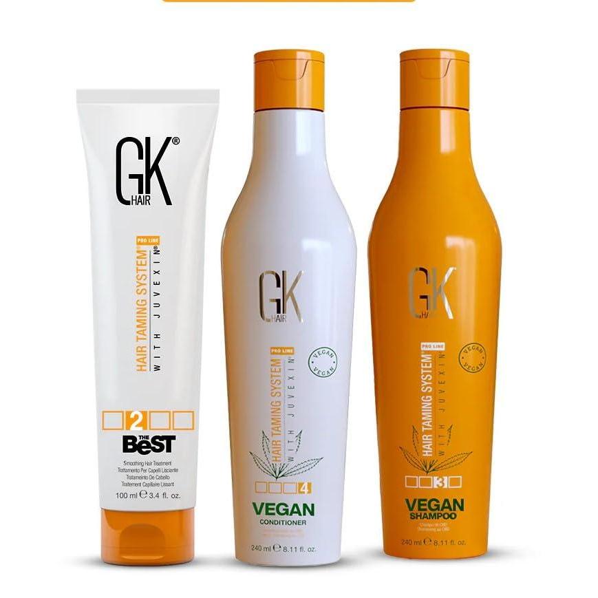 image:imageGK HAIR Vegan Shampoo amp Conditioner Set 240ml with The Best Keratin Treatment 100ml  Complete Hair Care Kit for Smoother Nourished Healthier Hair