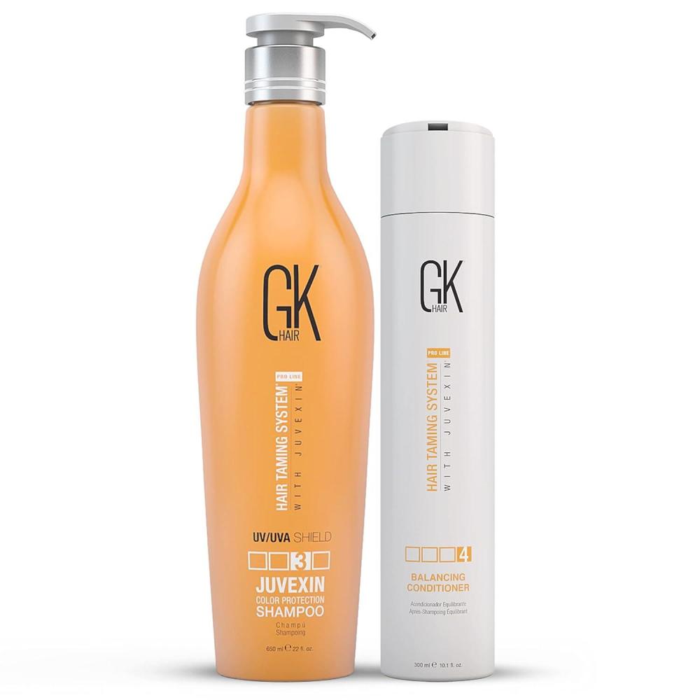 image:imageGK HAIRGlobal Keratin Balancing Conditioner For Dry Damaged Oily and Color Treated Hair And Global Keratin Shield Shampoo  650ml22oz Color Protection Deep Cleansing for Dry Dull Hair Sulfate Free