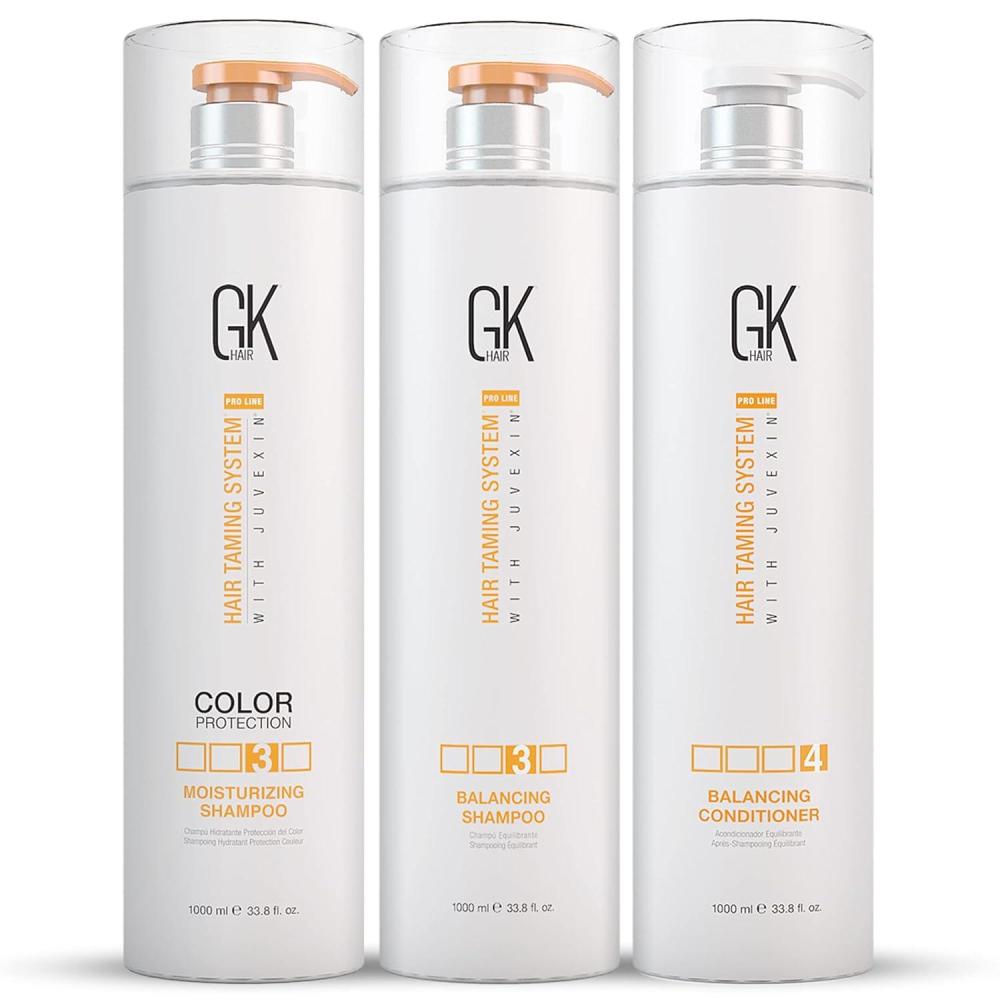 image:imageGK Hair Global Keratin Balancing Shampoo and Conditioner Set 1000ml Moisturizing Shampoo for Color Treated Dry Damage Curly Frizzy Thinning 1000ml