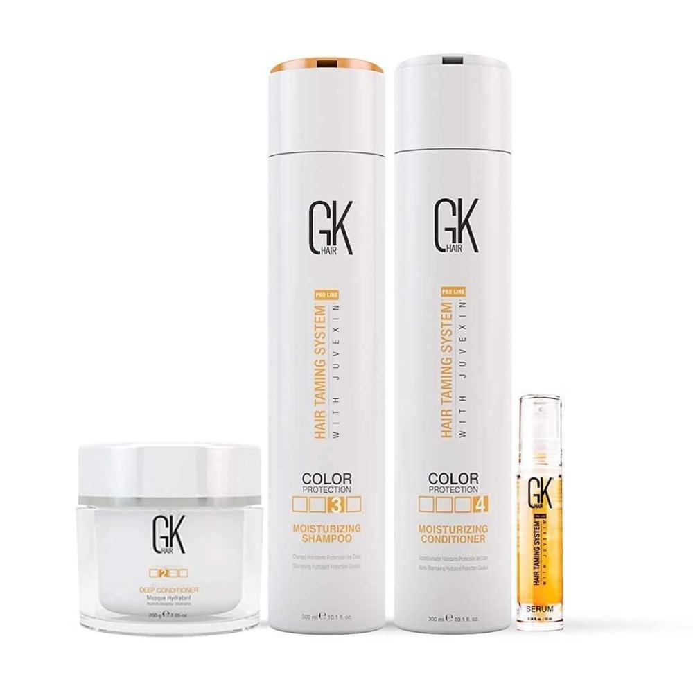 image:imageGK Hair Global Keratin Moisturizing Shampoo And Conditioner 300ml With Deep Conditioner Masque 200G And Free Argan Oil Serum 10ml For Dry Frizzy Damaged Hair  Sulfate And Paraben Free