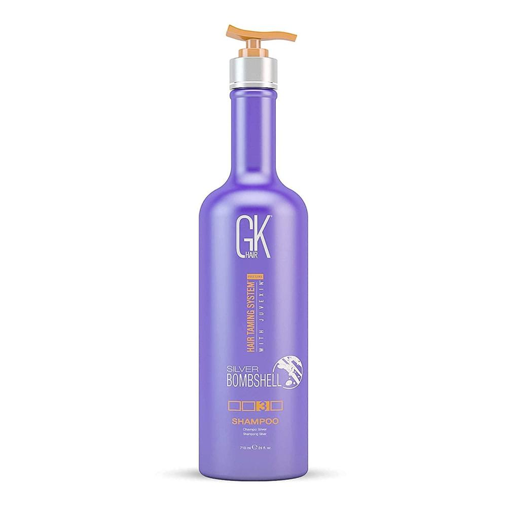 image:imageGK Hair Global Keratin Silver Bombshell Purple Shampoo 710ml For Blonde Platinum Ash Silver amp Gray Hair Moisturizes Dry amp Damaged Removes Yellow Brassy Tones