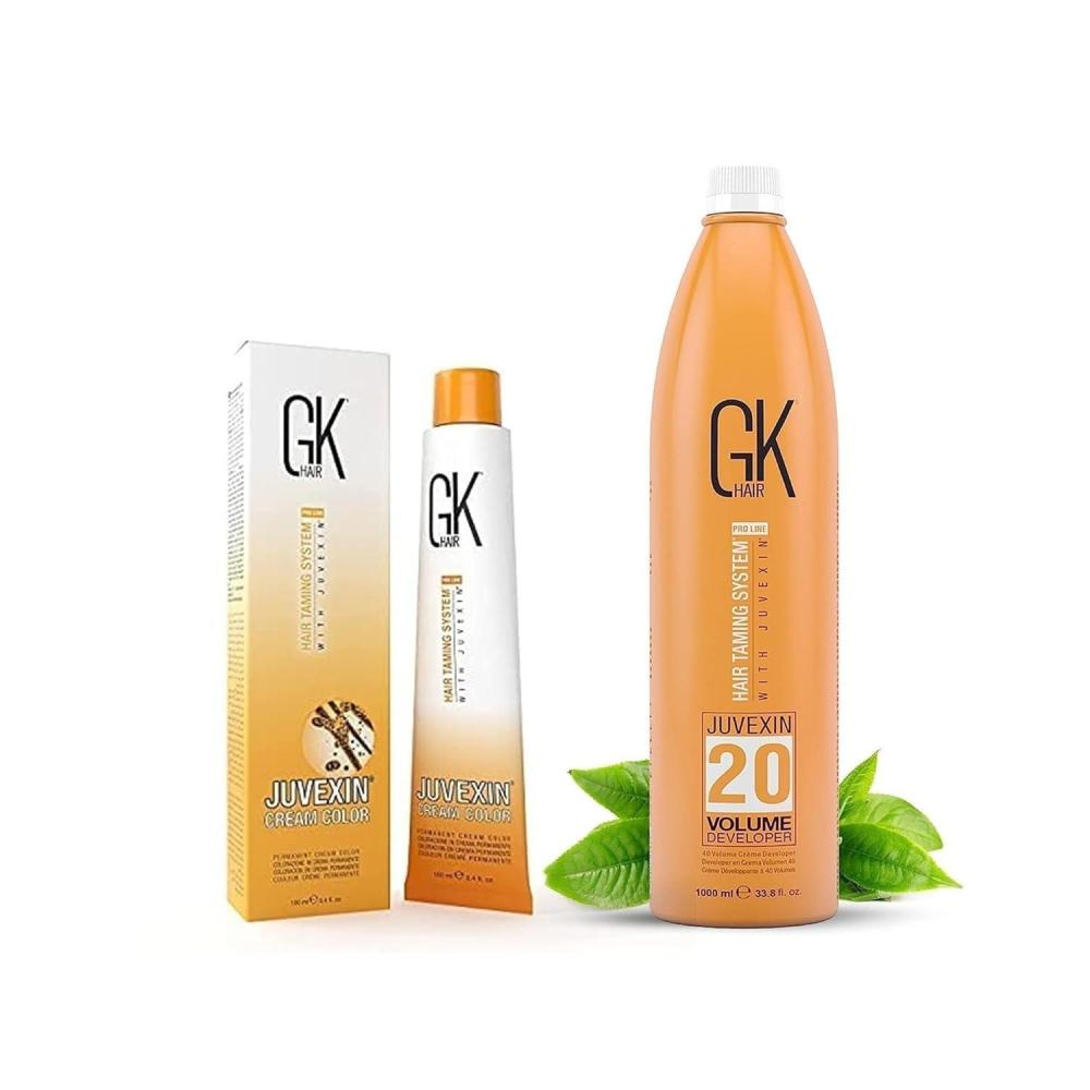 image:imageGlobal Keratin GK HAIR Professional Hair Color Cream Tube 34 Fl Oz Nourishing amp Cleansing Colors Hair Creme 20 Volume Developer 338 Fl Oz for Hair Coloring Bleach