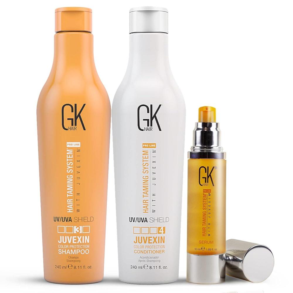 image:imageGlobal Keratin GK HAIR Shield Shampoo and Conditioner Duo 240ml 811 fl oz  Organic Argan Oil Hair Serum 50ml For Frizz Control Dry Damage Hair Repair