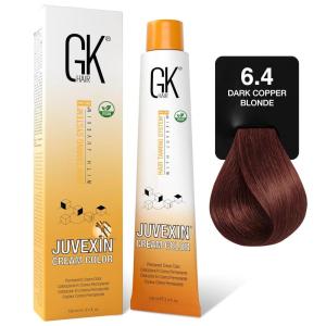 GK HAIR Color Cream 7.4 Copper Blonde–100% Grey Coverage |Semi, Demi-Permanent Results|8–10 Vol-Semi|20-30-40 Vol-Permanent– Professional Salon Quality Hair Dye – For Women & Men 3.4 Oz(Dark Copper Blonde 6.4)