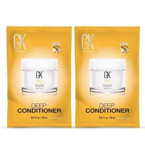 GK HAIR Global Keratin Deep Conditioner Masque Pack of 2 (7.05 Fl Oz/200 g) Intense Hydrating Repair Treatment Mask for Dry Damaged Color Treated Frizzy Hair Restoration Formula with JOJOBA Seed Oils(0.67 Fl Oz (Pack of 1))