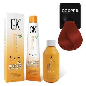 GK HAIR Global Keratin Mixtones Red Hair Color Cream Tube (3.4 Fl Oz/100ml) + 20 Volume Developer (5 Fl Oz/150ml) – Professional Permanent Long Lasting Toner Dye(Mixtones – Copper)