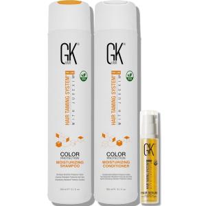 GK HAIR Global Keratin Moisturizing Shampoo and Conditioner Sets (10.1 Fl Oz/300ml) Argan Oil Anti Frizz Serum (0.34 Fl Oz/10ml)