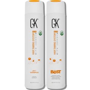 GK HAIR Global Keratin Professional Brazilian Keratin Hair Treatment Kit (100ml/3.4 Fl. Oz.) With PH shampoo- The Best Smoothing & Strengthening to make Hair Healthy – Formaldehyde free, Sulfate-free(10.1 Fl Oz (Vegan Treatment with PH Shampoo))