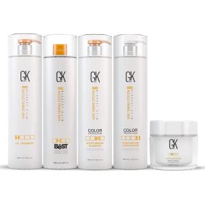 GK HAIR Global Keratin Professional Brazilian Keratin Hair Treatment Kit (100ml/3.4 Fl. Oz.) With PH shampoo- The Best Smoothing & Strengthening to make Hair Healthy – Formaldehyde free, Sulfate-free(33.8 Fl Oz (The Best Kit))