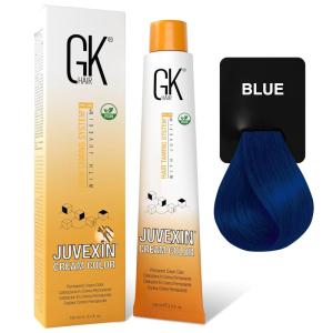GK HAIR Global Keratin Professional Hair Color Cream Tube (3.4 Fl Oz/100ml) Nourishing & Cleansing Colors for Styling High Performance Long Lasting Permanent Natural Toner Dye(Mixtones – Blue)