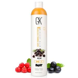 GK HAIR Global Keratin The Best ACAI (33.8 Fl Oz/1000ml) Smoothing Keratin Hair Treatment – Professional Brazilian Complex Blowout Straightening For Silky Smooth & Frizz Free Hair(The Best ACAI 1000ml)