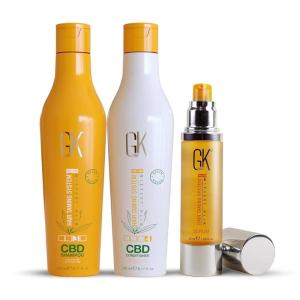 GK HAIR Hemp Shampoo Hydrating Strengthening Color Treated Damaged Repair Provides Nourishing & Shine Natural Organic Vegan Sulfate Paraben Free (Shampoo)(Trio)