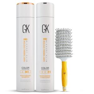 GK Hair Global Keratin Moisturizing Shampoo and Conditioner Color Protection and Vent Brush 3 Inches