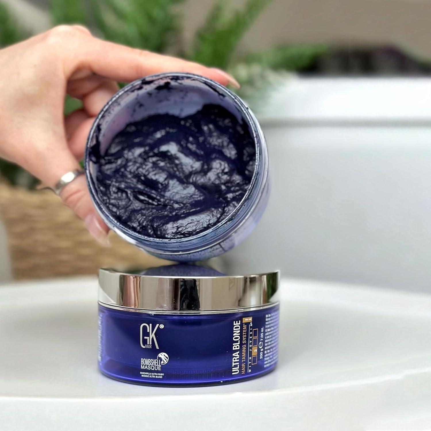 image:imageGK HAIR Global Keratin Leave In Bombshell Cream 100ml 34 fl oz Blonde Hair Smoothing Cream and Ultra Blonde Bombshell Masque 200g75oz Toning Color Pigments