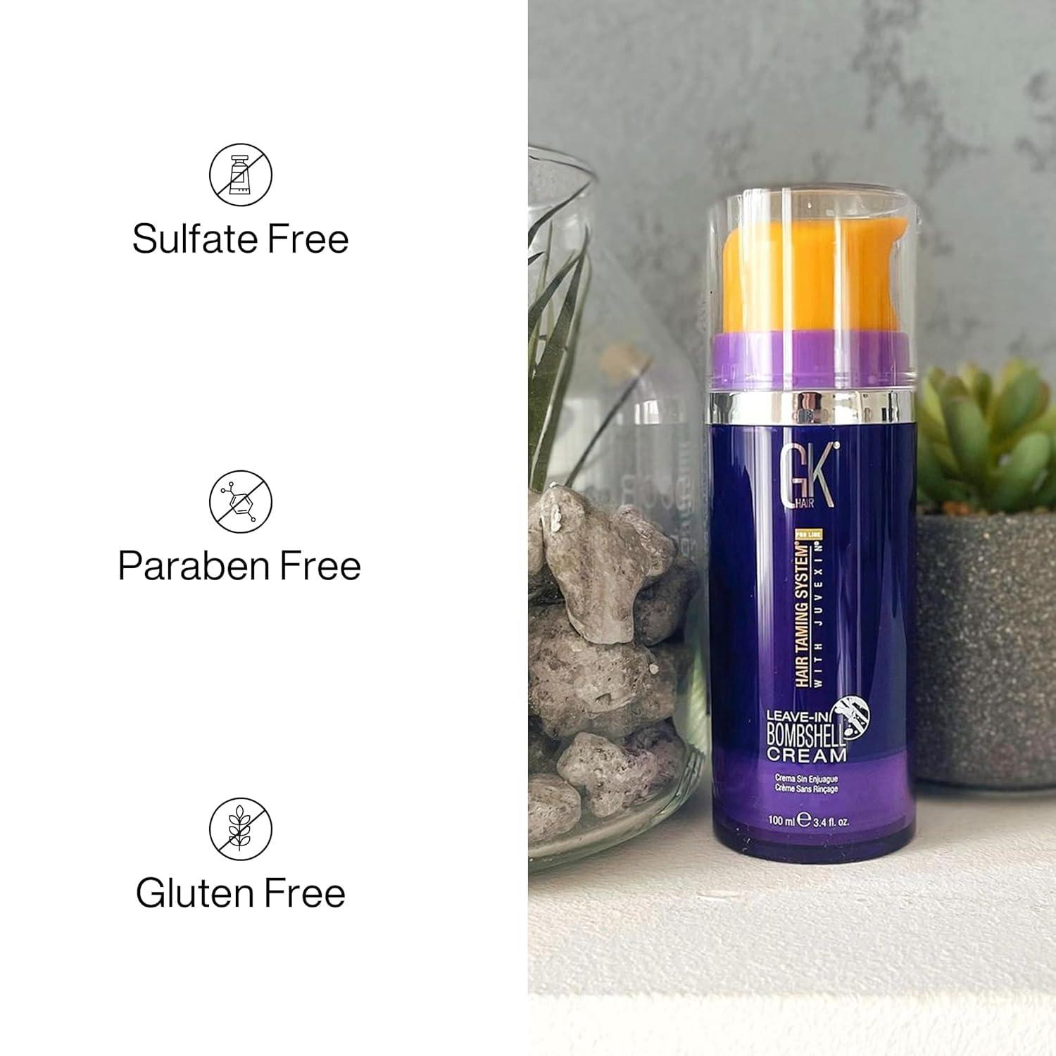 image:imageGK HAIR Global Keratin Leave In Bombshell Cream 100ml 34 fl oz Blonde Hair Smoothing Cream and Ultra Blonde Bombshell Masque 200g75oz Toning Color Pigments
