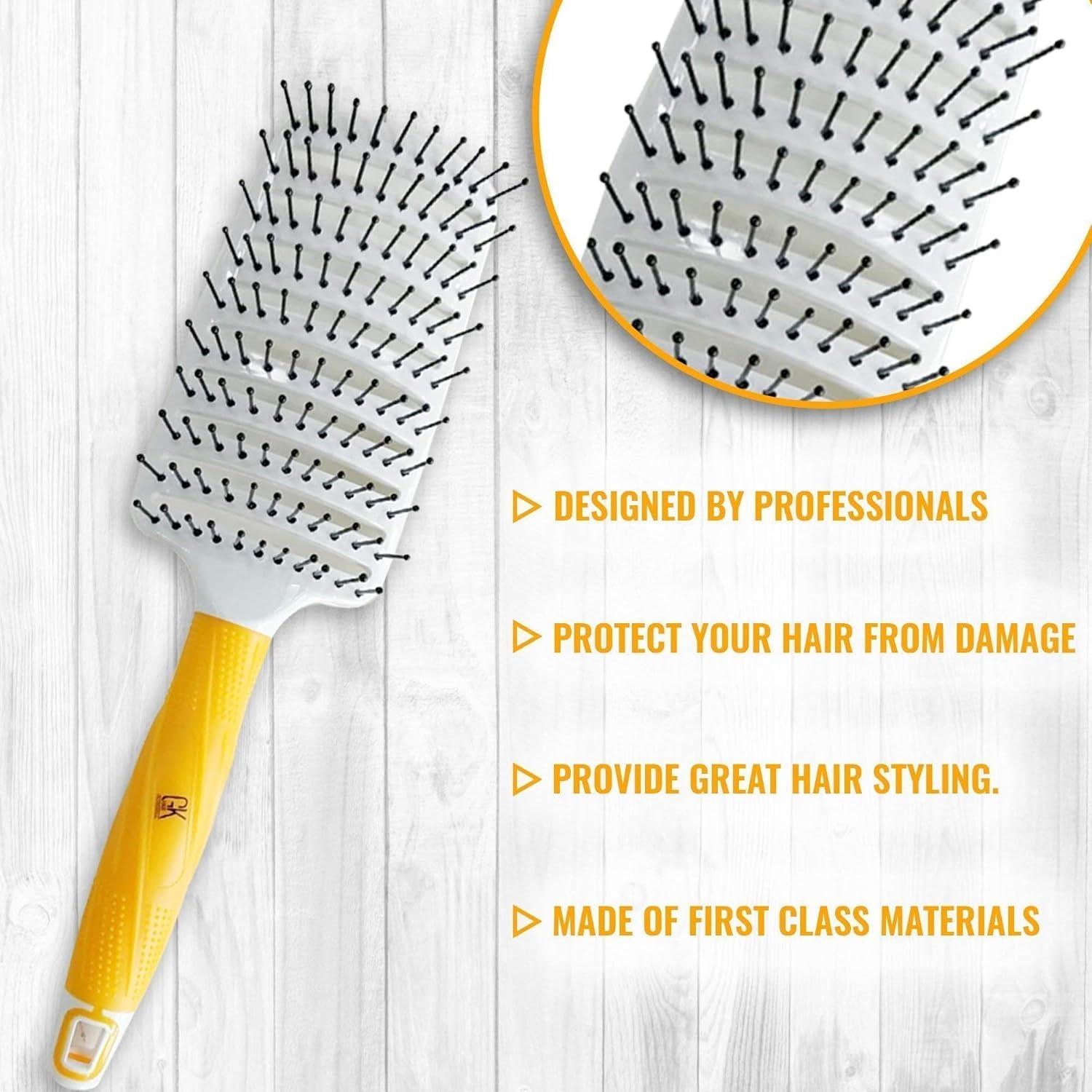 image:imageGK HAIR Global Keratin Professional Curved Vented Brush 25 Inch for Blow Drying Styling Detangling Vent Brush with Pin Bristles amp Non Slip Grip for Long Curly Tangled Straight amp Thick Hair UnisexVent Brush 25 Inch