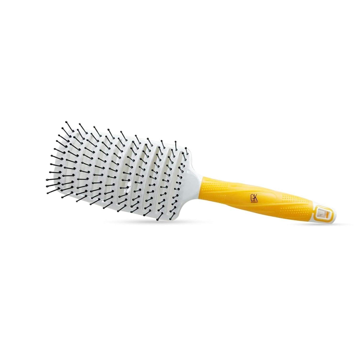 image:imageGK HAIR Global Keratin Professional Curved Vented Brush 25 Inch for Blow Drying Styling Detangling Vent Brush with Pin Bristles amp Non Slip Grip for Long Curly Tangled Straight amp Thick Hair UnisexVent Brush 25 Inch