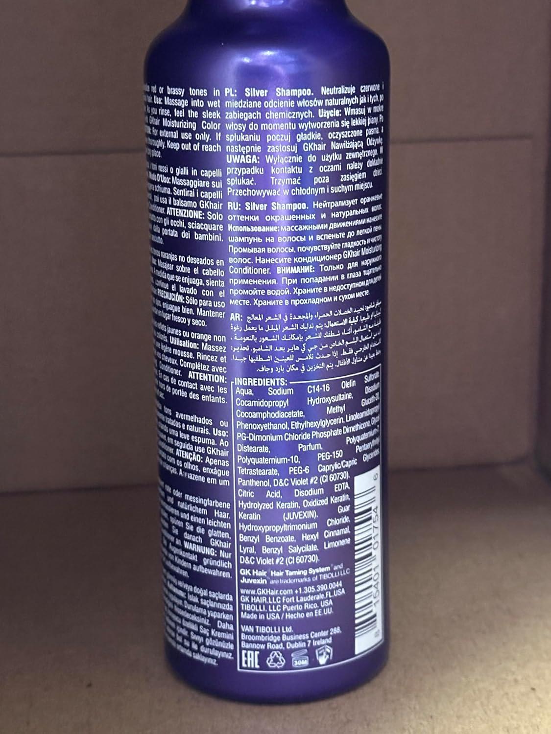 image:imageGK HAIR Global Keratin Silver Bombshell Shampoo 280ml and Leave In Bombshell Cream 100ml Set for Blonde hairs removes yellow brassy tone