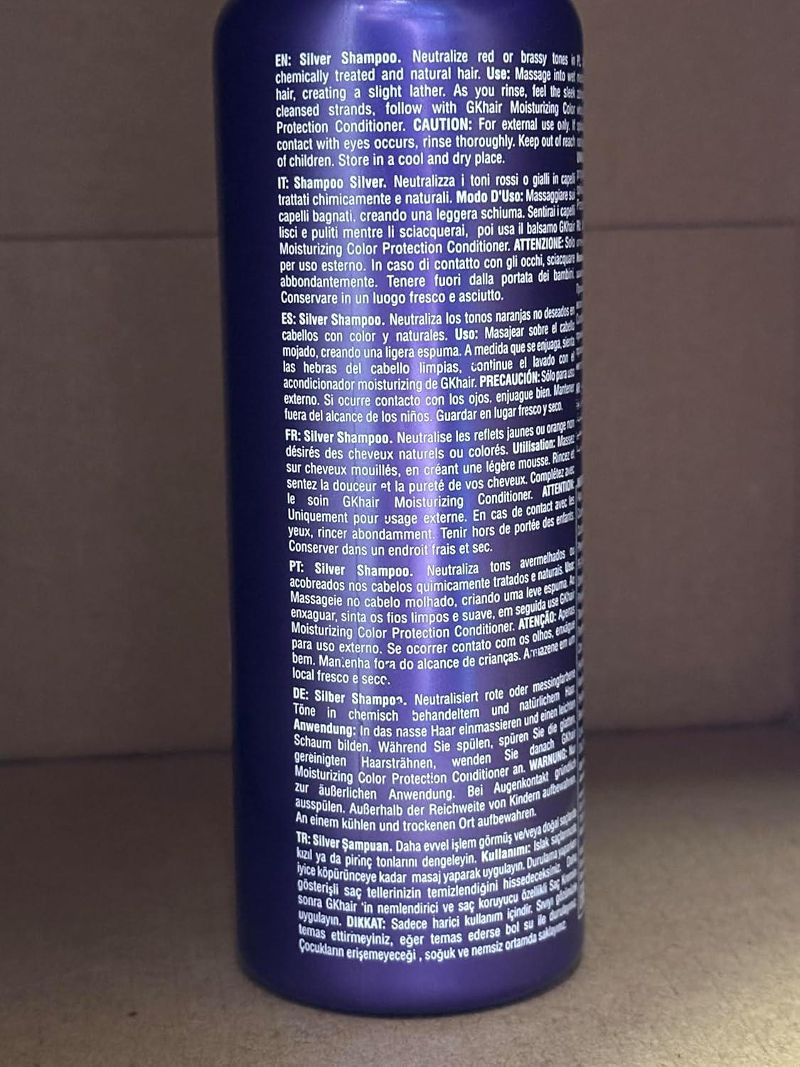 image:imageGK HAIR Global Keratin Silver Bombshell Shampoo 280ml and Leave In Bombshell Cream 100ml Set for Blonde hairs removes yellow brassy tone