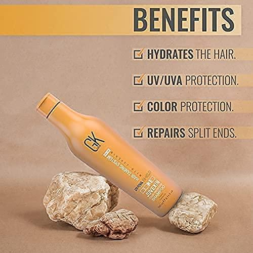 image:imageGK HAIR Global Keratin UV Color Shield Shampoo 240 ml Deep Cleansing Color amp Sun Heat Protection For Color Treated Dry Damage Frizzy Hair Sulfate Free Shampoo