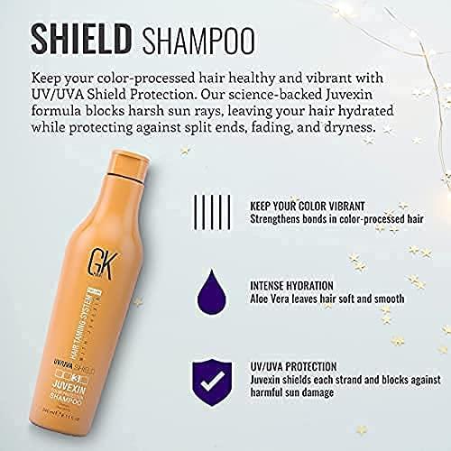 image:imageGK HAIR Global Keratin UV Color Shield Shampoo 240 ml Deep Cleansing Color amp Sun Heat Protection For Color Treated Dry Damage Frizzy Hair Sulfate Free Shampoo