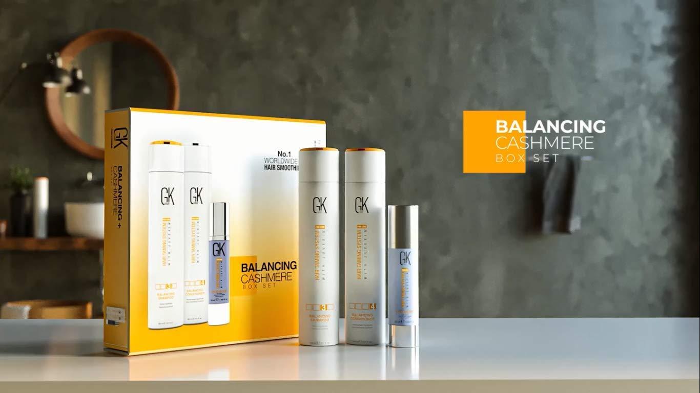 image:imageGK Hair Global Keratin Balancing Shampoo And Conditioner 300ml With Cashmere Serum 50ml For Dry Thick Curly amp Oily Scalp And Hair Restores Scalp pH Level Sulfate And Paraben Free