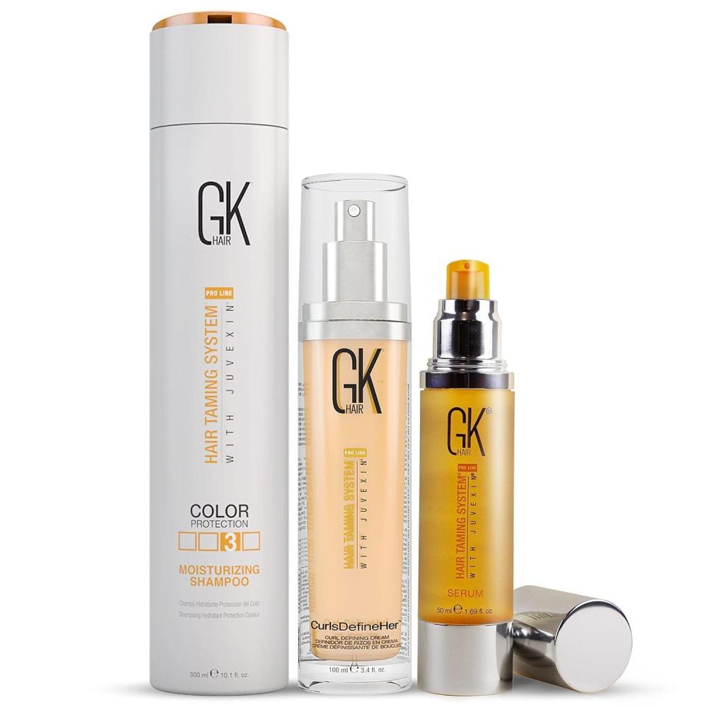 image:imageGK HAIR Global Keratin Moisturizing Shampoo 300ml and Serum 50ml with CurlsDefineHer 34 fl oz for dry frizzy unmanageable and chemically processed hair