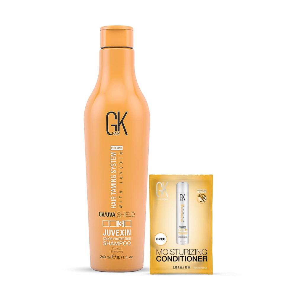 image:imageGK HAIR Global Keratin UV Color Shield Shampoo 240 ml Deep Cleansing Color amp Sun Heat Protection For Color Treated Dry Damage Frizzy Hair Sulfate Free Shampoo
